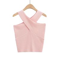 Women's Vest Tank Tops Backless Casual Classic Style Solid Color main image 5