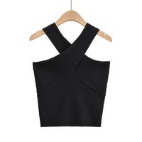 Women's Vest Tank Tops Backless Casual Classic Style Solid Color main image 4
