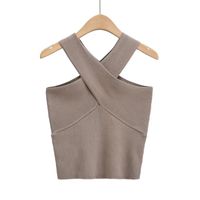 Women's Vest Tank Tops Backless Casual Classic Style Solid Color main image 2