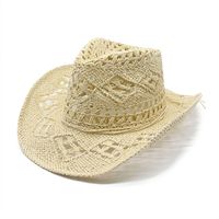 Unisex Vacation Solid Color Crimping Straw Hat main image 5