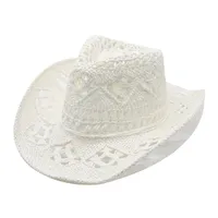 Unisexe Vacances Couleur Unie Sertissage Chapeau De Paille sku image 2