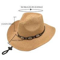 Women's Vacation Beach Solid Color Wide Eaves Straw Hat main image 3
