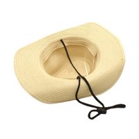Women's Vacation Beach Solid Color Wide Eaves Straw Hat main image 5