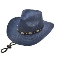 Women's Vacation Beach Solid Color Wide Eaves Straw Hat sku image 6