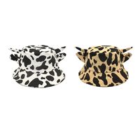 Women's Casual Streetwear Cow Pattern Printing Flat Eaves Bucket Hat main image 1