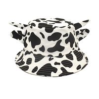 Women's Casual Streetwear Cow Pattern Printing Flat Eaves Bucket Hat sku image 1