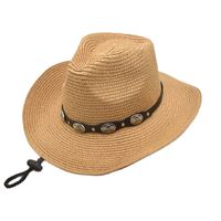 Women's Vacation Beach Solid Color Wide Eaves Straw Hat sku image 3