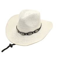 Women's Vacation Beach Solid Color Wide Eaves Straw Hat sku image 4