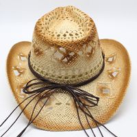 Men's Retro Solid Color Flat Eaves Straw Hat main image 2