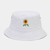 Women's Basic Sunflower Embroidery Big Eaves Bucket Hat sku image 2