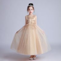 Princesse Couleur Unie Patchwork Polyester Filles Robes main image 3
