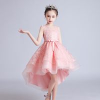 Princess Solid Color Polyester Girls Dresses main image 3