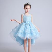 Princess Solid Color Polyester Girls Dresses sku image 15