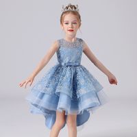 Princess Solid Color Polyester Girls Dresses sku image 20