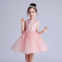 Princesse Couleur Unie Polyester Filles Robes main image 3
