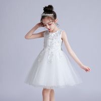 Princess Solid Color Polyester Girls Dresses main image 4