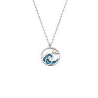 Simple Style Sea Wave Alloy Copper Hollow Out Couple Pendant Necklace sku image 2