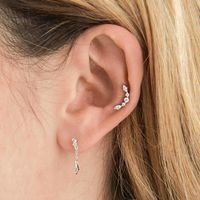 1 Pair Casual Simple Style Water Droplets Copper Plating Chain Inlay Zircon Drop Earrings main image 1