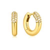 1 Pair Retro Round Copper Zircon Hoop Earrings main image 4