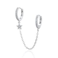 1 Piece Streetwear Star Inlay Sterling Silver Copper Artificial Pearls Artificial Diamond Ear Studs sku image 15