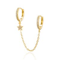 1 Piece Streetwear Star Inlay Sterling Silver Copper Artificial Pearls Artificial Diamond Ear Studs sku image 16