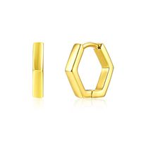 1 Pair Simple Style Hexagon Copper Plating Earrings sku image 1