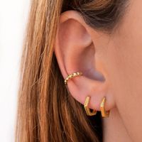 1 Pair Simple Style Hexagon Copper Plating Earrings main image 4