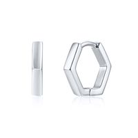 1 Pair Simple Style Hexagon Copper Plating Earrings sku image 2