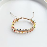 Simple Style Color Block Stainless Steel Seed Bead Ribbon Braid Women's Bracelets main image 3