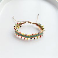 Simple Style Color Block Stainless Steel Seed Bead Ribbon Braid Women's Bracelets sku image 1