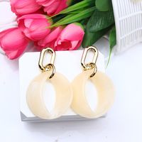 Roman Style Solid Color Arylic Polishing Women's Drop Earrings sku image 5