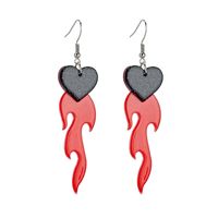 Cool Style Flame Heart Shape Arylic Women's Drop Earrings main image 3