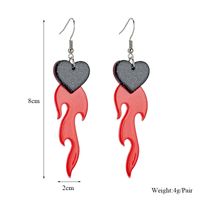 Cool Style Flame Heart Shape Arylic Women's Drop Earrings main image 2