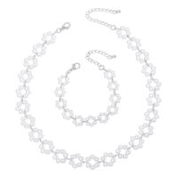 Elegant Geometric Imitation Pearl Iron Women'S Bracelets Necklace sku image 2