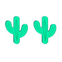 Cartoon Style Cactus Arylic Women's Ear Studs sku image 1