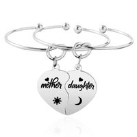 Casual Mama Simple Style Letter Heart Shape Knot Stainless Steel Bangle main image 3