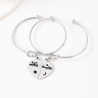 Casual Mama Simple Style Letter Heart Shape Knot Stainless Steel Bangle main image 1
