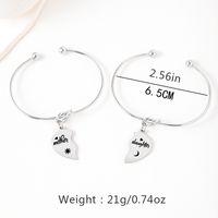 Casual Mama Simple Style Letter Heart Shape Knot Stainless Steel Bangle main image 5