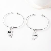 Casual Mama Simple Style Letter Heart Shape Knot Stainless Steel Bangle main image 2