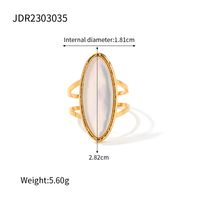 Ins Style Simple Style Horse Eye Stainless Steel Plating Inlay Shell 18k Gold Plated Open Ring sku image 1