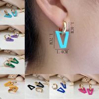 Ins Style V Shape Metal Stoving Varnish Gold Plated Women's Earrings main image 1