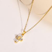 201 Stainless Steel INS Style Casual Plating Inlay Cross Zircon Necklace Pendant main image 5