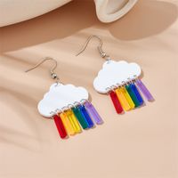 Cartoon Style Cute Clouds Water Droplets Lightning Arylic Women's Drop Earrings main image 4