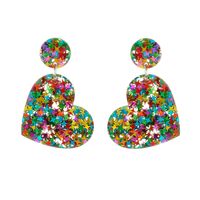 Modern Style Round Heart Shape Arylic Sequins Women's Drop Earrings main image 3
