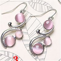 Elegant Simple Style Round Alloy Inlay Opal Women's Drop Earrings main image 5