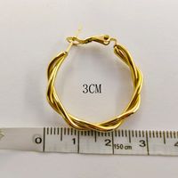 1 Pair Modern Style Simple Style Twist Plating 304 Stainless Steel 18K Gold Plated Earrings main image 4