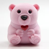 Cute Bear Bow Knot Flocking Jewelry Boxes main image 4