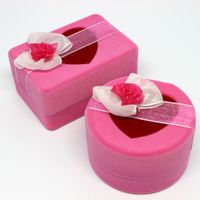 Lady Sweet Classic Style Square Heart Shape Flannel Jewelry Boxes main image 3