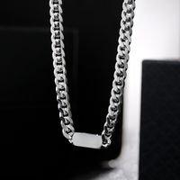 Hip-hop Solid Color Stainless Steel Chain Unisex Bracelets Necklace main image 5