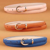 Streetwear Solid Color Pu Leather Alloy Women's Leather Belts main image 1